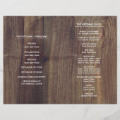 Lace Flowers | Barn Wood Folded Wedding Programs (Achterkant)