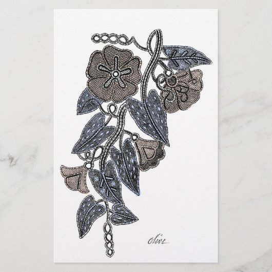 Lace Flowers Briefpapier (Voorkant)