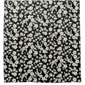 Lace Flowers on Black Douchegordijn (Voorkant)