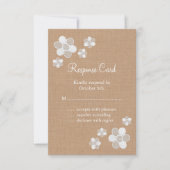 Lace Flowers op Burlap RSVP (Voorkant)