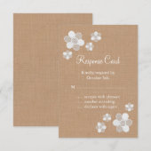 Lace Flowers op Burlap RSVP (Voorkant / Achterkant)