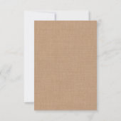  Lace Flowers op Burlap RSVP Kaartje (Achterkant)