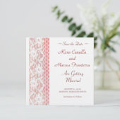Lace Flowers Wedding Save the Date Card (Staand voorkant)