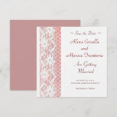 Lace Flowers Wedding Save the Date Card (Voorkant / Achterkant)