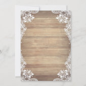 Lace Flowers Wood Texture, Lights Save The Date (Achterkant)