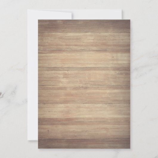 Lace Flowers Wood textuur, licht sparen de datum Save The Date (Achterkant)