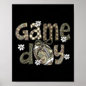 Lace Football Coquette Bow Camouflage Checkered Ga Poster (Voorkant)