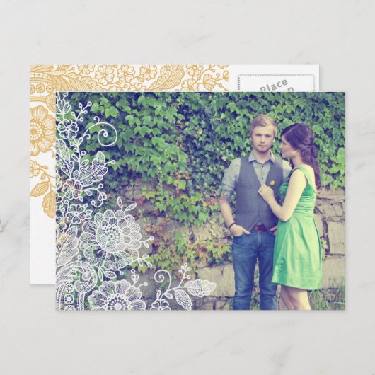  Lace Foto Sla de datum Briefkaart (Voorkant / Achterkant)