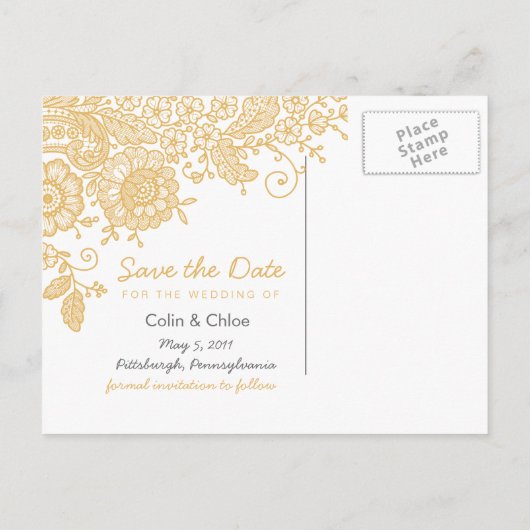  Lace Foto Sla de datum Briefkaart (Achterkant)