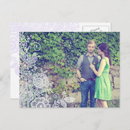 Lace Foto Sla de datum Briefkaart (Voorkant / Achterkant)