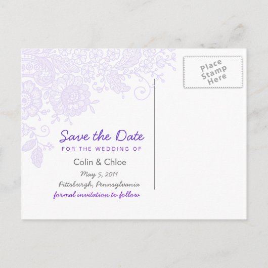  Lace Foto Sla de datum Briefkaart (Achterkant)