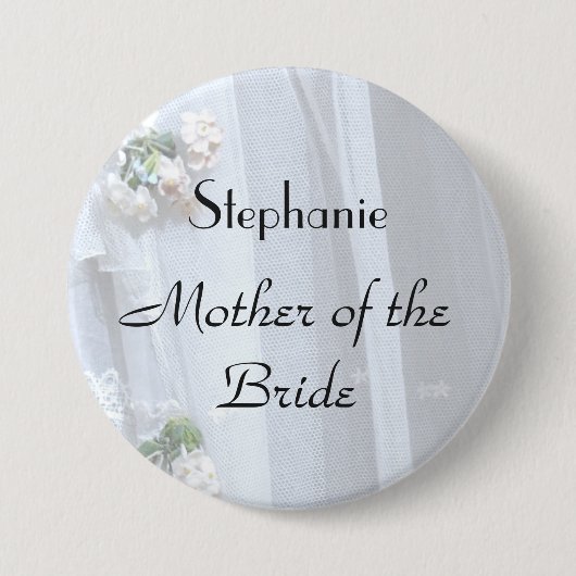 Lace Gepersonaliseerde moeder van de Bride Button (Voorkant)