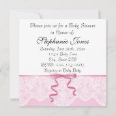  Lace Girl Baby shower Kaart (Achterkant)