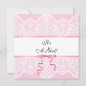  Lace Girl Baby shower Kaart (Voorkant)