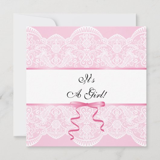  Lace Girl Baby shower Kaart (Voorkant)