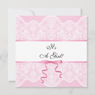  Lace Girl Baby shower Kaart