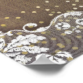 Lace Gold Burlap en Flowers Wedding Welcome Sign Poster (Hoek)