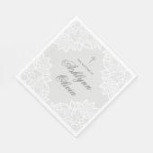  Lace Gray Christening Baptisme Servet (Hoek)