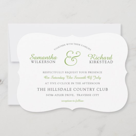 Lace GREENERY Wedding Invitation Kaart (Voorkant)