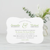 Lace GREENERY Wedding Invitation Kaart (Staand voorkant)