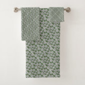 LACE GRID GREEN BATH TOWEL SET BAD HANDDOEK (Insitu)