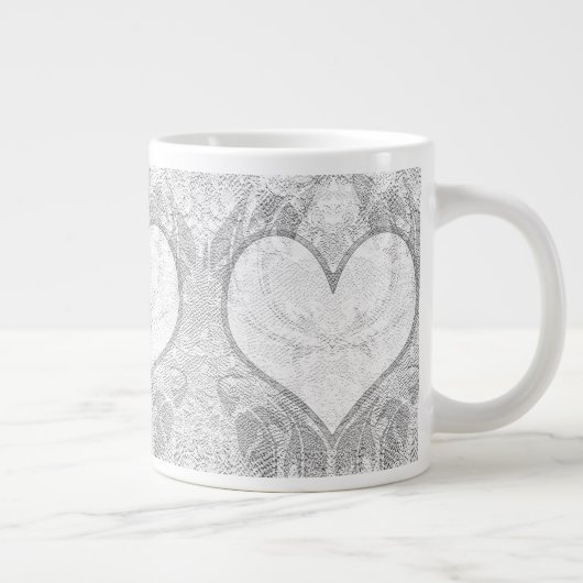 Lace hart tekst toevoegen grote koffiekop (Rechts)