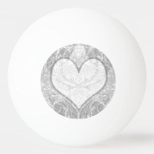 Lace hart tekst toevoegen pingpongbal