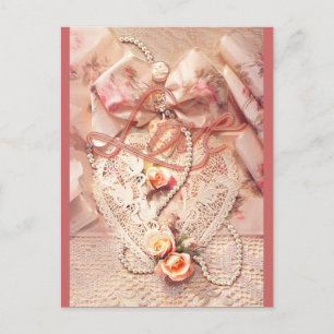 LACE HEART EN PEARLS VAN SHARON SHARPE BRIEFKAART