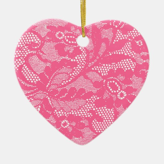 Lace Heart Keramisch Ornament