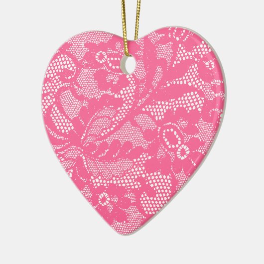 Lace Heart Keramisch Ornament (Links)