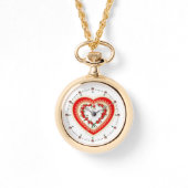 LACE HEART MET RODE STROMEN HORLOGE (Voorkant)