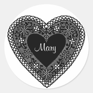  Lace Heart Ronde Sticker