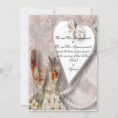 Lace & Hearts Invitation Kaart (Voorkant)