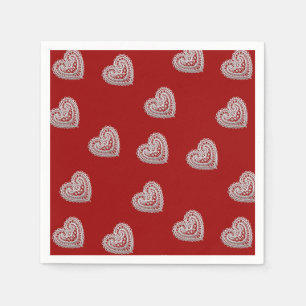 Lace Hearts Pattern Valentijn Napkins Servetten