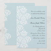 Lace Hoesje Blue Wedding Invitation Kaart (Voorkant / Achterkant)