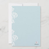 Lace Hoesje Blue Wedding Invitation Kaart (Achterkant)