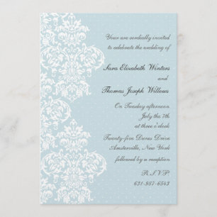 Lace Hoesje Blue Wedding Invitation Kaart