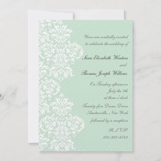 Lace Hoesje Wedding Invitation Kaart (Voorkant)