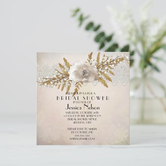 Lace Holiday Winter Vrijgezellenfeest Kaart (Staand voorkant)