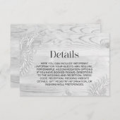 Lace hout bruiloft details informatiekaartje (Voorkant / Achterkant)