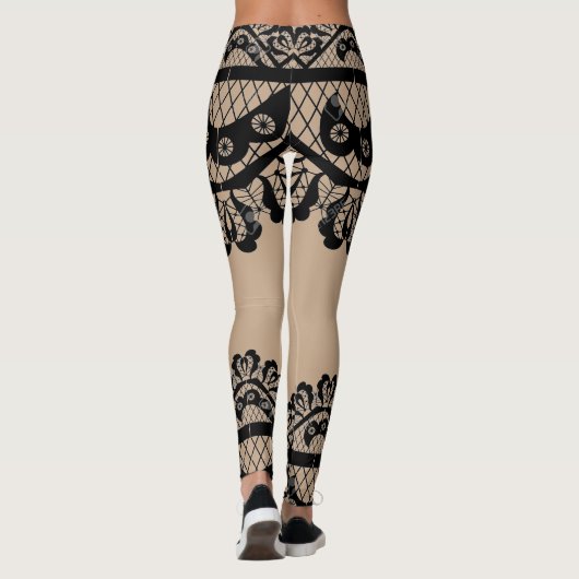 Lace Illusion Rok & laarzen Leggings (Achterkant)