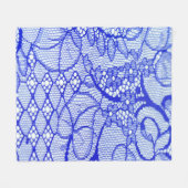 Lace in blauw. Royal Blue Couture Lace Patch Fleece Deken (Voorkant (Horizontaal))