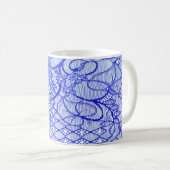 Lace in blauw. Royal Blue Couture Lace Patch Koffiemok (Voorkant rechts)
