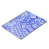 Lace in blauw. Royal Blue Couture Lace Patch Notitieboek (Linkerzijde)