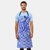 Lace in blauw. Royal Blue Couture Lace Patch Schort (Gedragen)