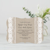 Lace in het Wit over de uitnodiging voor het huwel (Staand voorkant)