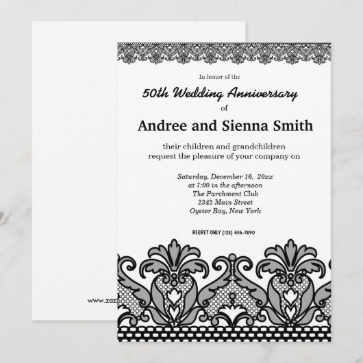 Lace Jubileum Kaart (Voorkant / Achterkant)