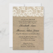  Lace Kijk & Burlap Weddenschap Kaart (Voorkant)