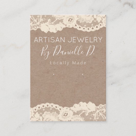  Lace Kraft Handmade Jewelry Earring Visitekaartje (Voorkant)