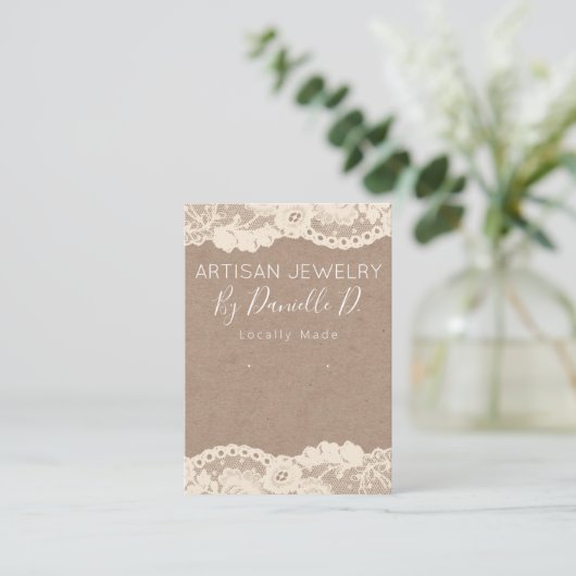  Lace Kraft Handmade Jewelry Earring Visitekaartje (Staand voorkant)